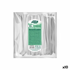 Set di Coltelli Algon Riutilizzabile Bianco 10 Unità 19,6 cm