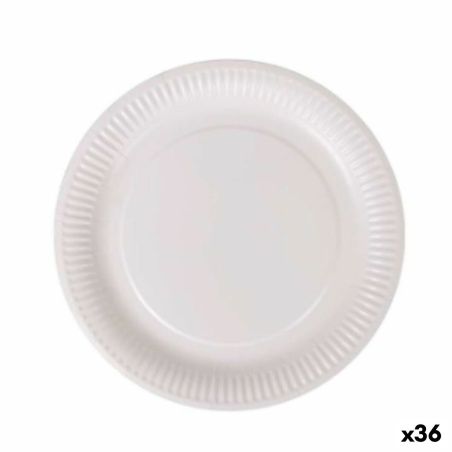 Set di piatti Algon Monouso Bianco Cartone 23 cm (36 Unità)