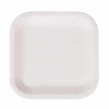 Plate set Algon Disposable White Cardboard Squared 26 cm (15 Units)