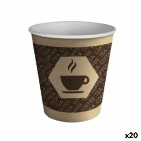 Set of glasses Algon Cardboard Disposable Coffee 20 Units (100 Pieces)