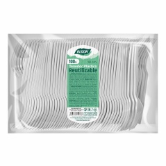 Set di Forchette Algon Riutilizzabile Bianco 10 Unità 18 cm