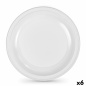 Set di piatti riutilizzabili Algon Rotondo Bianco Plastica 25 x 25 x 2,5 cm (6 Unità)