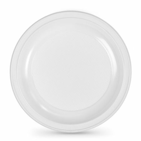 Set of reusable plates Algon Circular White Plastic 25 x 25 x 2,5 cm (6 Units)