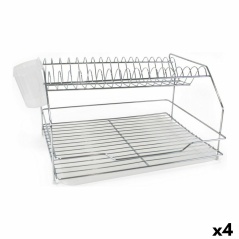 Draining Rack for Kitchen Sink Quttin White Silver Metal 46,5 x 35,5 x 26 cm 4,5 mm (4 Units)