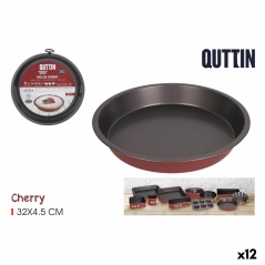 Oven Mould Quttin Cherry Carbon steel 32 x 32 x 5 cm (12 Units)