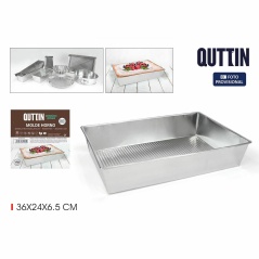 Baking tray Quttin Rectangular 36 x 24 x 6,5 cm (12 Units)