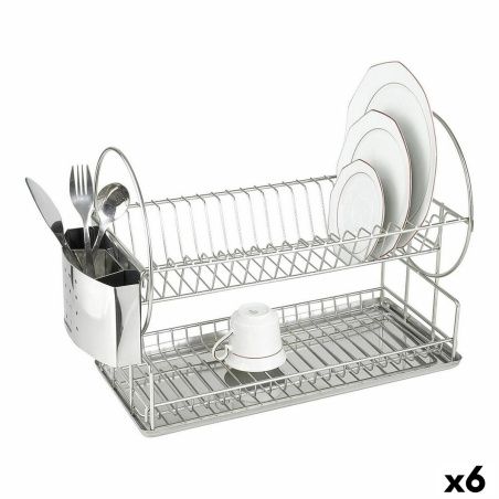 Draining Rack for Kitchen Sink Quttin Metal Stainless steel 49,5 x 24 x 35 cm (6 Units) (49,5 x 24 x 35 cm)