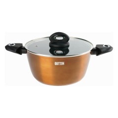 Casserole with lid Quttin Foodie Copper 20,8 x 9,5 x 36 cm (4 Units)