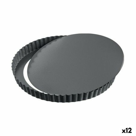 Springform Pan Quttin Black Carbon steel 24 x 2,8 cm (12 Units)