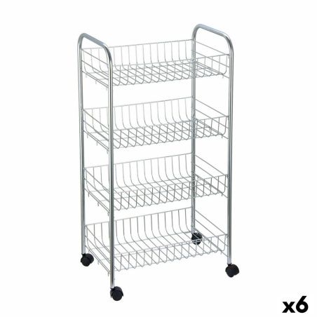 Vegetable trolley Confortime Silver Metal 41 x 26,5 x 76 cm (6 Units)