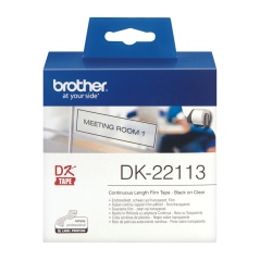 Laminated Tape for Labelling Machines Brother DK-22113 62 mm x 15,24 m Black/Transparent