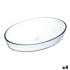 Pirofila da Forno Ô Cuisine Ocuisine Vidrio Trasparente Vetro Ovalada 40 x 28 x 7 cm (4 Unità)