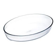 Oven Dish Ô Cuisine Oval 40 x 28 x 7 cm Transparent Glass (4 Units)