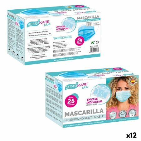 Box of hygienic masks SensiKare 25 Pieces (12 Units)