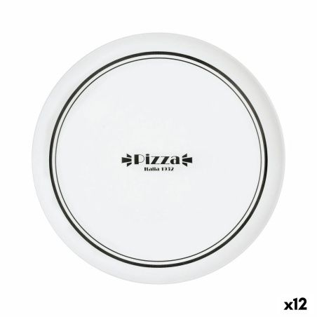 Piatto per Pizza Luminarc Firend's Time Bistro Bianco Nero Vetro Ø 32 cm (12 Unità)