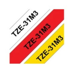 Laminated Tape for Labelling Machines Brother TZE31M3 Black 12 mm