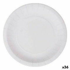 Plate set Algon Disposable Cardboard White 25 Pieces 20 cm (36 Units)