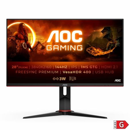 Gaming Monitor AOC U28G2XU2/BK 28" 144 Hz 4K Ultra HD LED IPS LCD