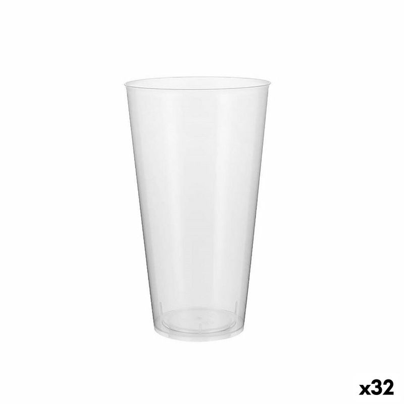Set of reusable glasses Algon Plastic Transparent 10 Pieces 450 ml (32 Units)