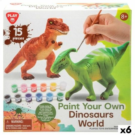 Set of 2 Dinosaurs PlayGo 15 Pieces 6 Units 14,5 x 9,5 x 5 cm Dinosaurs For painting