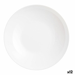 Flat Plate Luminarc Friends Time White Glass Ø 26 cm Multi-use (12 Units)