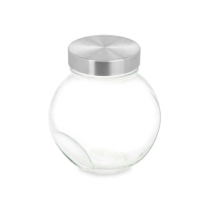 Biscuit jar Transparent Glass 700 ml (24 Units) With lid Adjustable