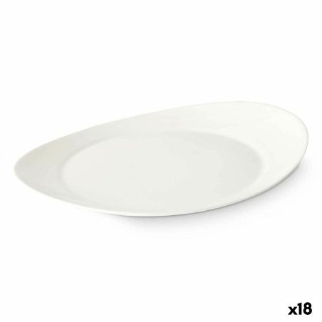 Flat Plate White Glass 30,5 x 3 x 26 cm (18 Units)