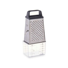 Grater with Container Transparent Stainless steel 9,5 x 20,5 x 6,7 cm (24 Units)