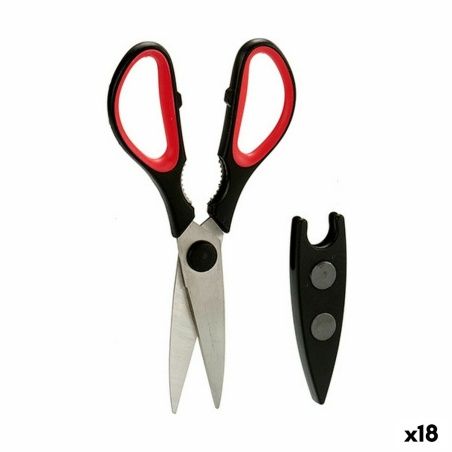 Scissors Kitchen 21 x 8 x 1 cm Red Black Steel Natural rubber polypropylene (18 Units)