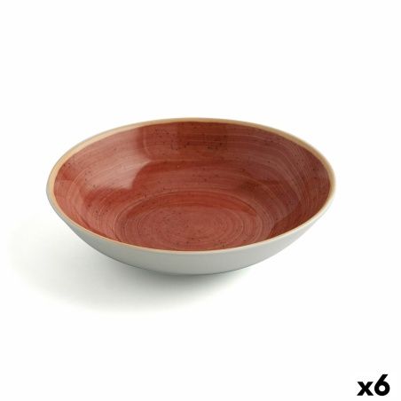 Piatto Fondo Ariane Terra Ceramica Rosso (Ø 21 cm) (6 Unità)