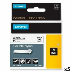 Laminated Tape for Labelling Machines Dymo Rhino Black White (5 Units)