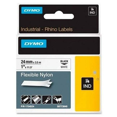 Laminated Tape for Labelling Machines Dymo Rhino Black White (5 Units)