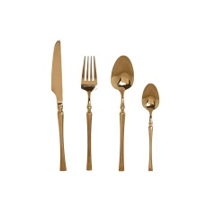 Cutlery Home ESPRIT Golden Stainless steel 3 x 1,5 x 15 cm 16 Pieces