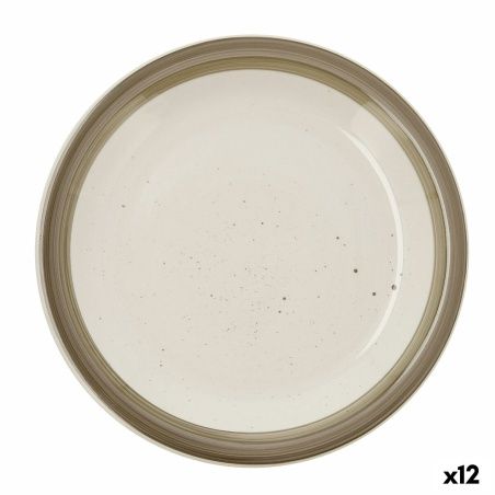 Piatto da pranzo Quid Allegra Nature Bicolore Ceramica Ø 27 cm (12 Unità)