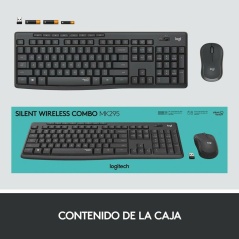 Keyboard and Wireless Mouse Logitech MK295 Black Spanish Qwerty