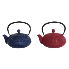 Teapot DKD Home Decor Blue Red Iron 900 ml (2 Units)