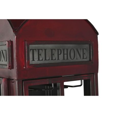 Portabottiglie DKD Home Decor Telephone Nero Rosso Grigio scuro Metallo 40 x 38 x 175 cm