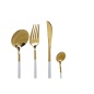 Cutlery DKD Home Decor White Golden Stainless steel 4,5 x 2,5 x 20,5 cm 24 Pieces
