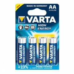 Batteria Alcalina Varta AA LR06 4UD 1,5 V 2930 mAh High Energy 1,5 V 4 Pezzi (20 Unità)