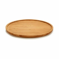 Snack tray Circular Brown Bamboo 30 x 1,5 x 30 cm (12 Units)