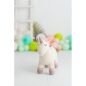 Fluffy toy Crochetts AMIGURUMIS MINI White Grey Unicorn 46 x 36 x 16 cm