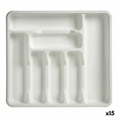 Vassoio Portaposate Bianco Plastica (39 x 4,5 x 42,5 cm) (15 Unità)