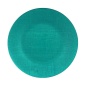 Flat Plate Turquoise Glass Ø 32 cm (12 Units)