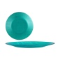 Flat Plate Turquoise Glass Ø 32 cm (12 Units)
