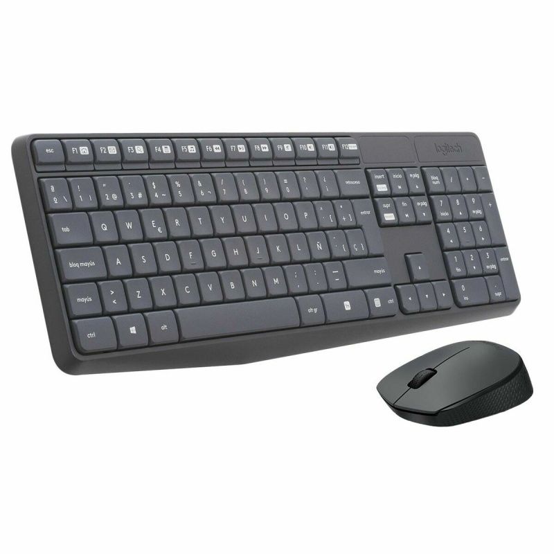 Keyboard and Wireless Mouse Logitech 920-007919 Grey Spanish Qwerty QWERTY