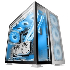 Case computer desktop ATX Mars Gaming MCNOVA Nero Argentato Alluminio
