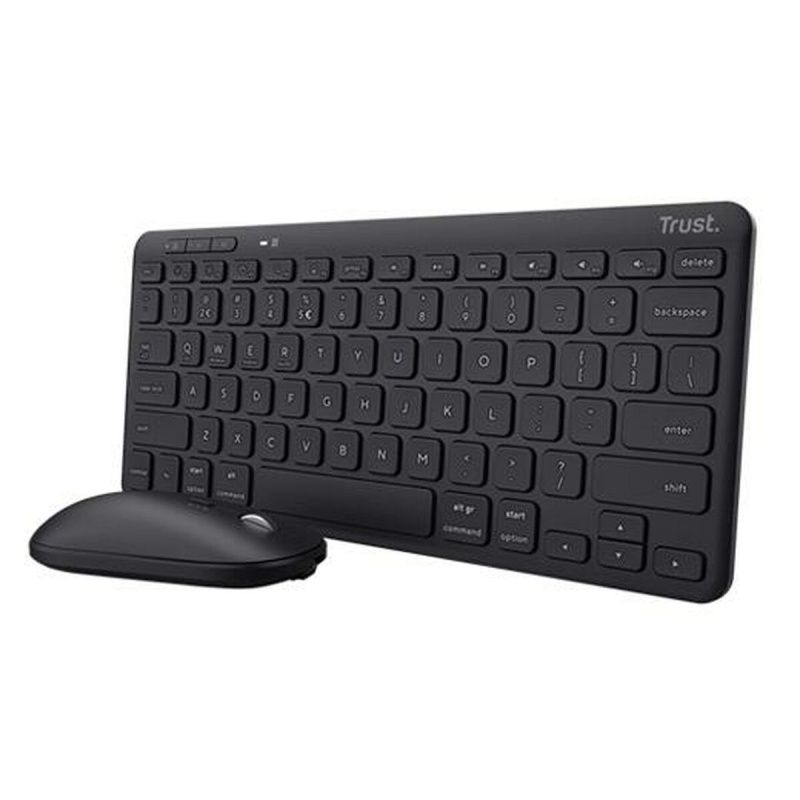 Keyboard and Mouse Trust 25061 Black Spanish Qwerty QWERTY