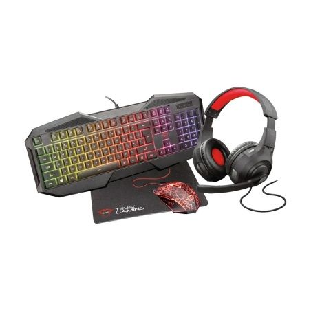 Tastiera e Mouse Gaming Trust GXT 1180RW Nero Qwerty in Spagnolo QWERTY