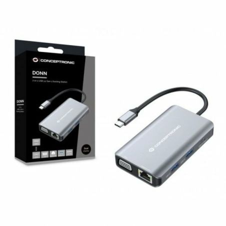 Hub USB Conceptronic DONN21G Nero Grigio 100 W (1 Unità)