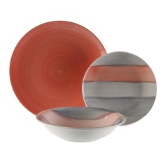 Dinnerware Set Versa Leanne Pink Stoneware 26,5 x 26,5 cm 18 Pieces